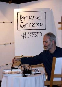 Fashion designer Bruno Grizzo at work on his sketches (Source: MRNY)