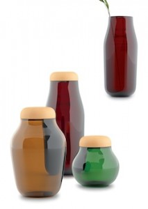 The design tome opens with an homage to Hector Serrano’s “Natura Jars” (2011), a recycled glass collection in brilliant jewel tones that utilizes cork and glass to evoke wine bottles. (Source: hf ULLMANN)