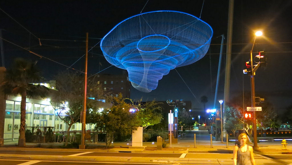 Janet Echelman's "Her Secret is Patience" on North Central Avenue © MRNY