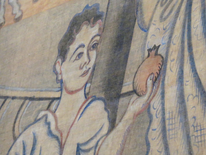 Detail of "Le Tricorne," Pablo Picasso, Curtain for the Ballet “Le Tricorne,” 1919. Tempera on canvas, ca. 20 x 19 feet. New-York Historical Society, Gift of New York Landmarks Conservancy, Courtesy of Vivendi Universal, 2014.19. © 2015 Estate of Pablo Picasso / Artists Rights Society (ARS) New York