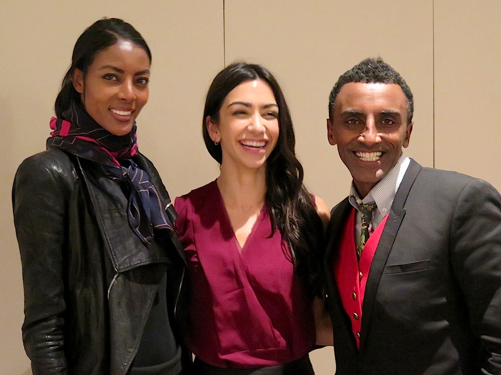 Danielle Ryan (center), with Marcus Samuelsson and wife Maya Haile ©MRNY