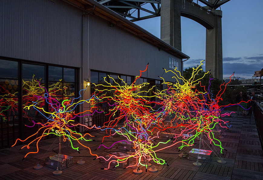 "Boathouse 7 Neon" by Dale Chihuly, 2016 ©Chihuly at the Boathouse, Seattle